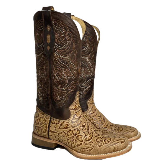 Cowtown Ladies Tan Tooled Boot