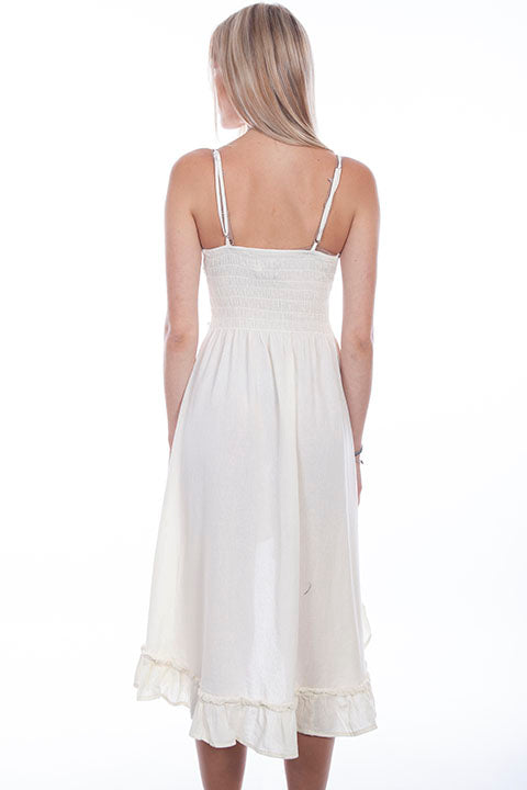 White dress with thin straps on a white background