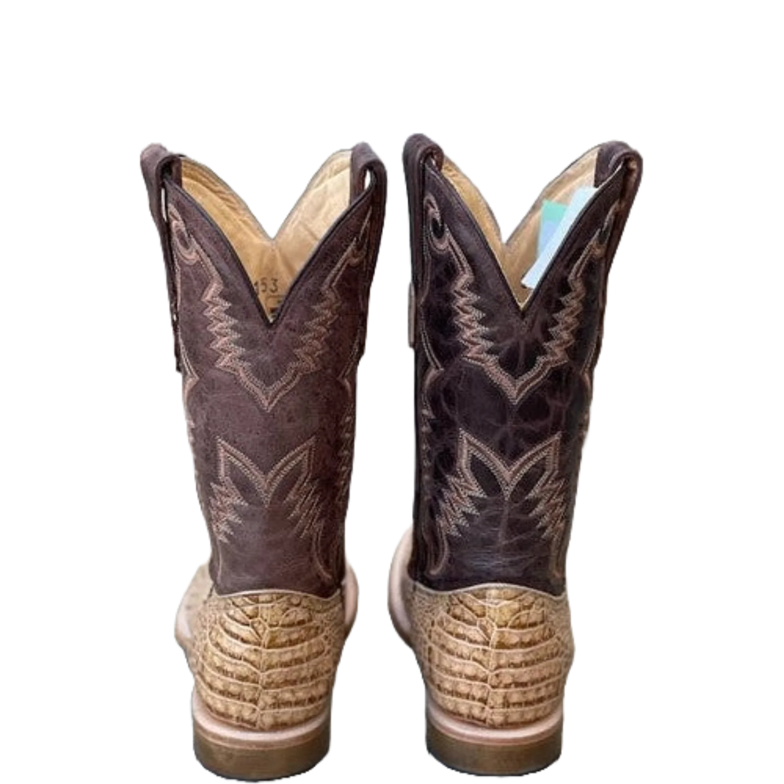 Cowtown Mens Tan Belly Gator Print SQ Toe