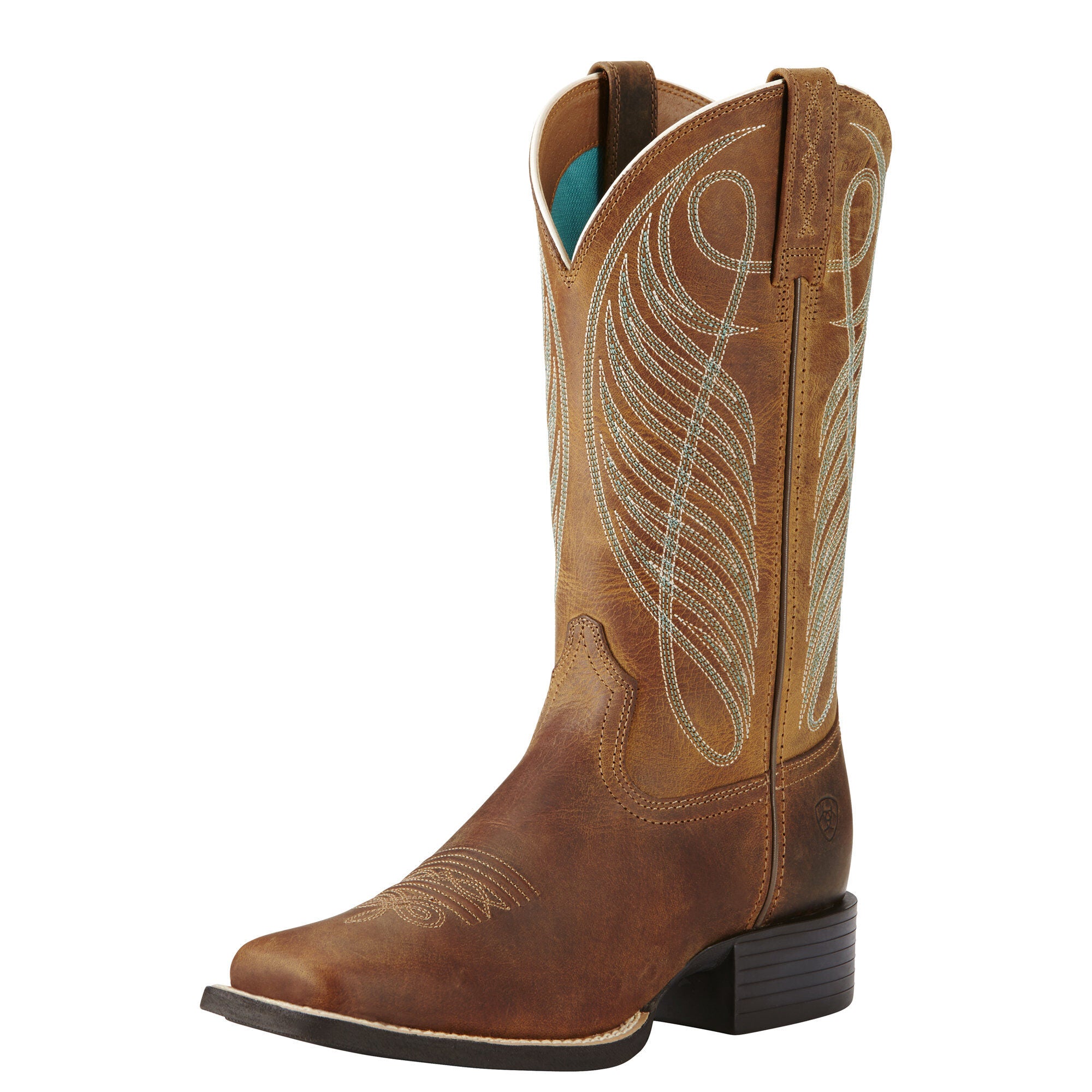 ARIAT Women's Round Up Wide Square Toe Boot - Powder Brown - French's Boots