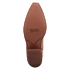 Brown leather boot sole with 'Laredo' branding on a white background