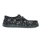 Hey Dude Men`s Wally Skeletons Black Casual Shoe