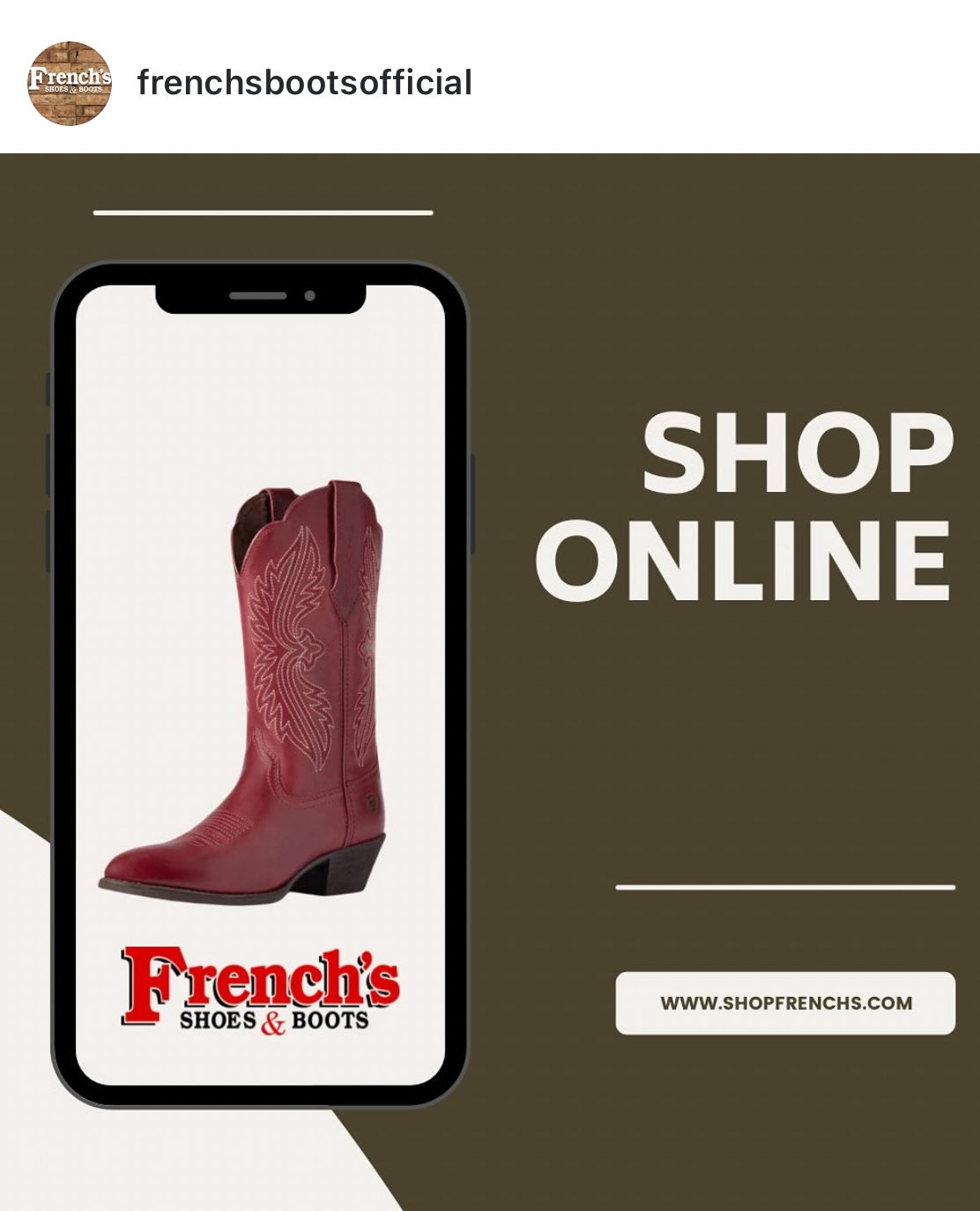 Screenshot of an Instagram Post "Shop Online"