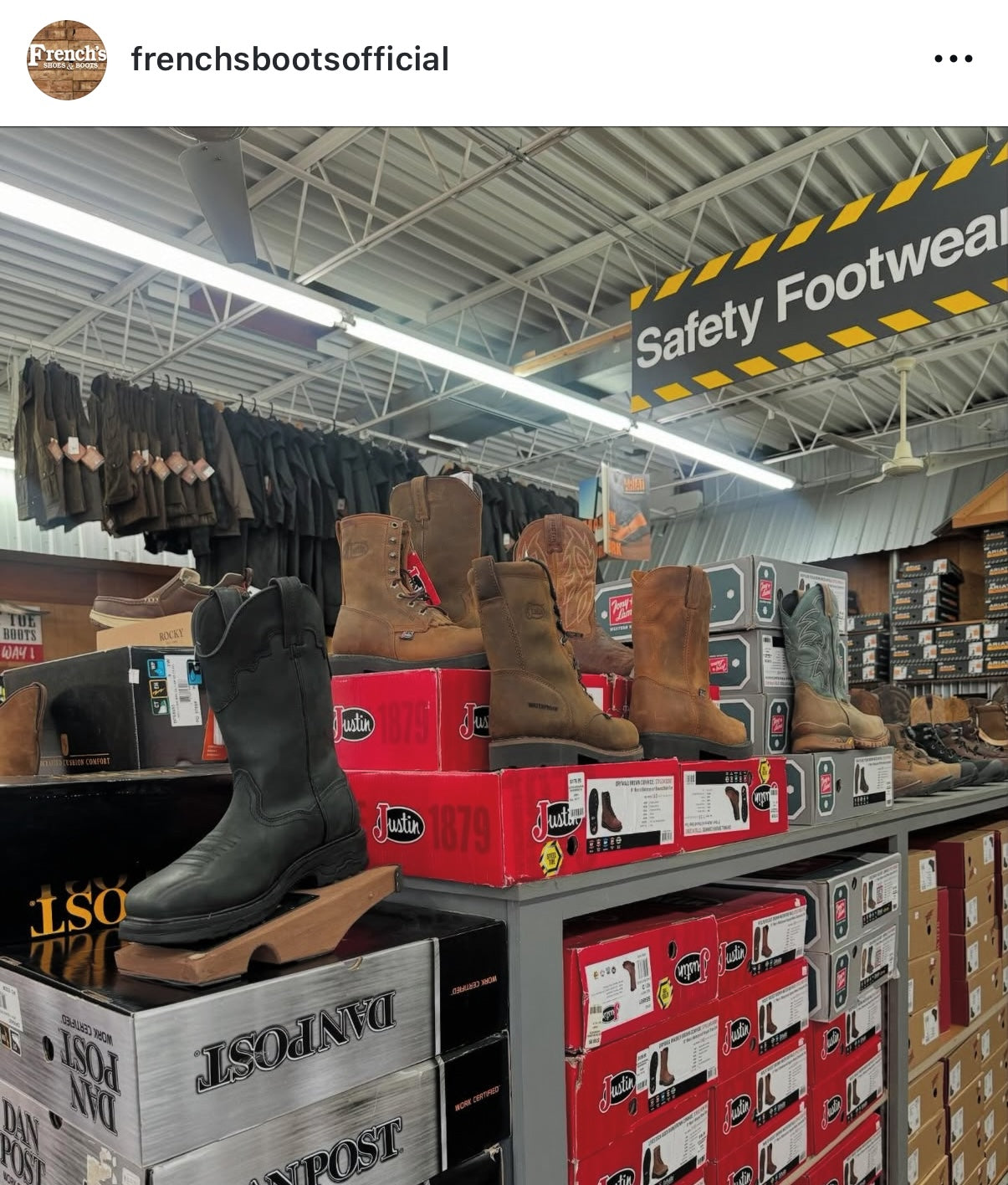 Screenshot of an Instagram Post "Inside our stores"