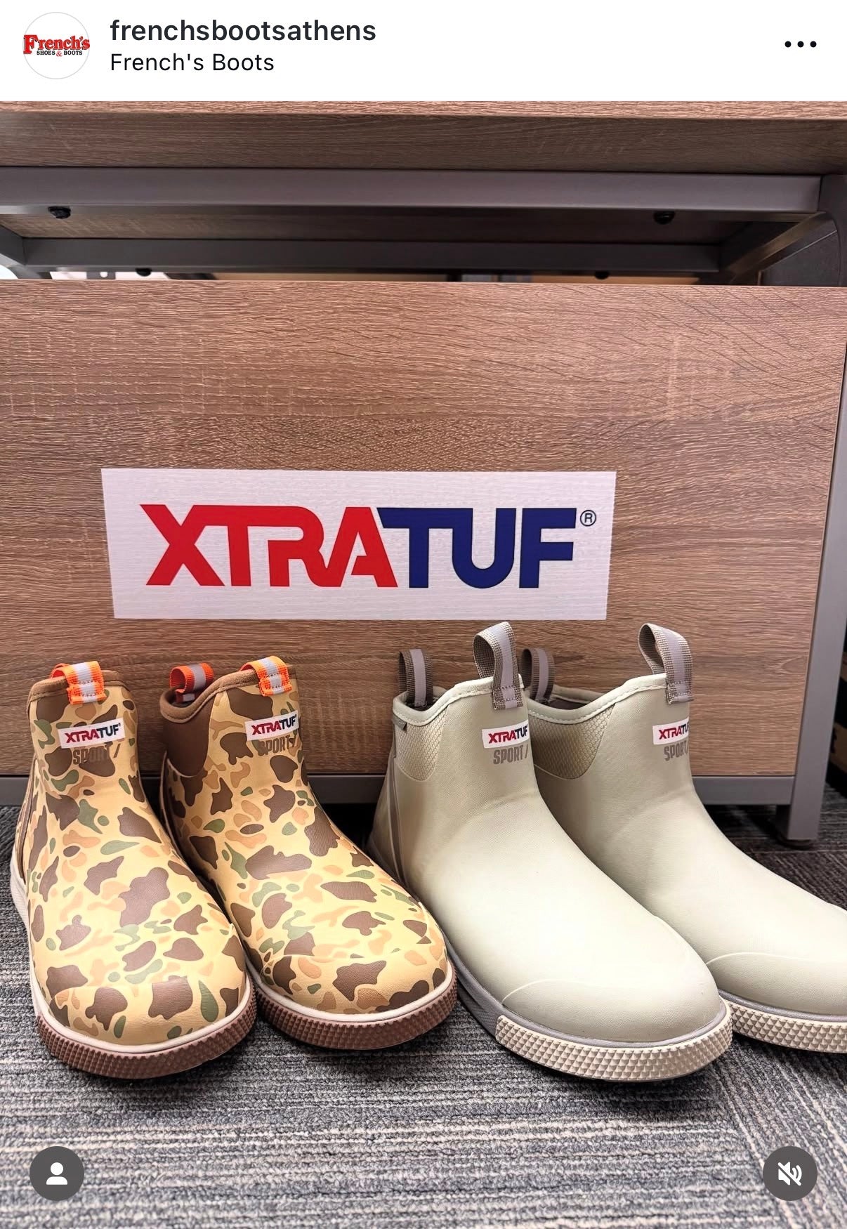 Image from Athens Instagram - XtraTuf Shoes