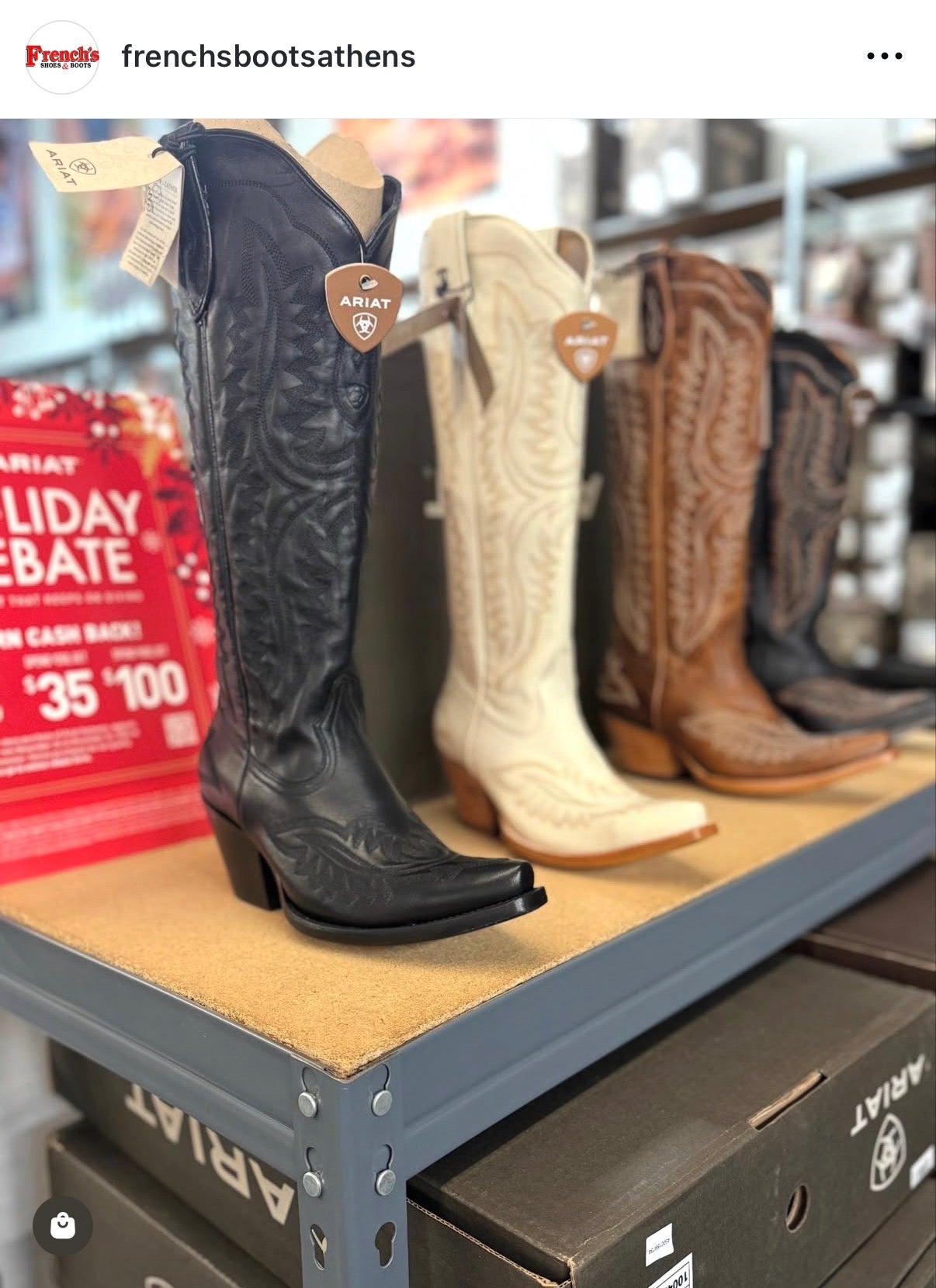 Image from Athens Instagram - Ariat Ladies Boots