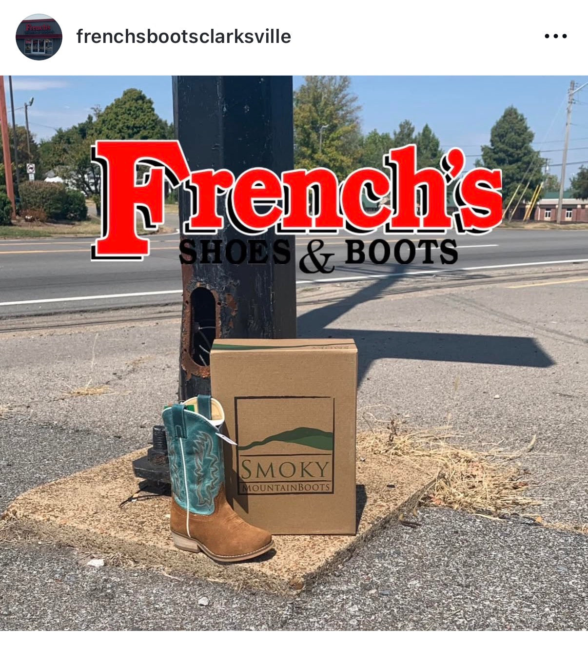 Image from Clarksville Instagram - Smoky Mountain Boots