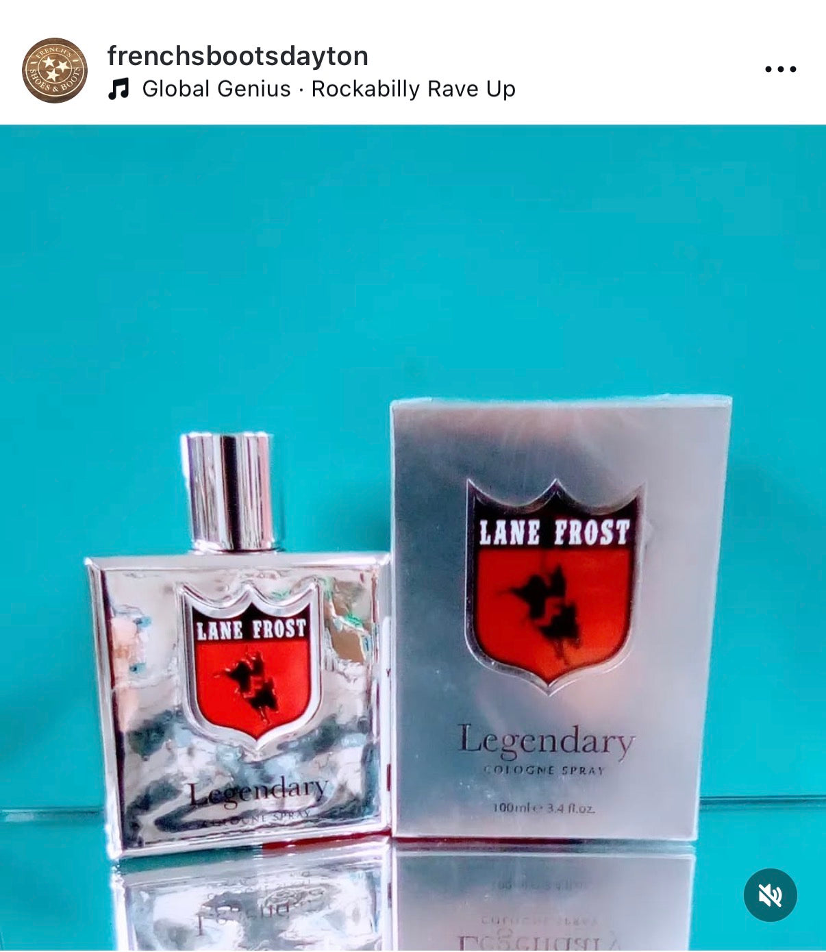 Image from French's Dayton instagram, Lane Frost cologne in the store location.