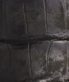 Close-up of textured black leather surface