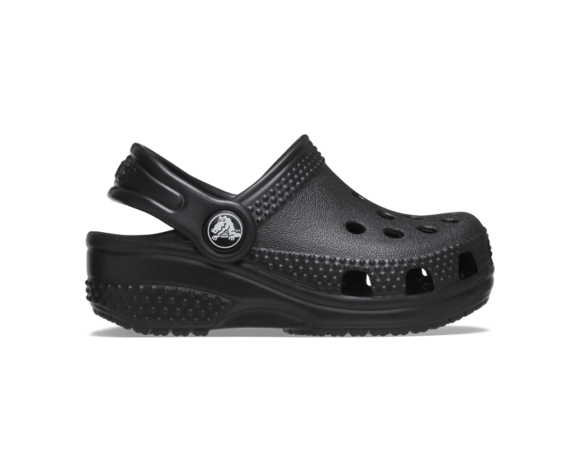 Black crocodile-textured loafer shoe on a white background