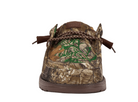 Camouflage shoe with a deer design on a white background