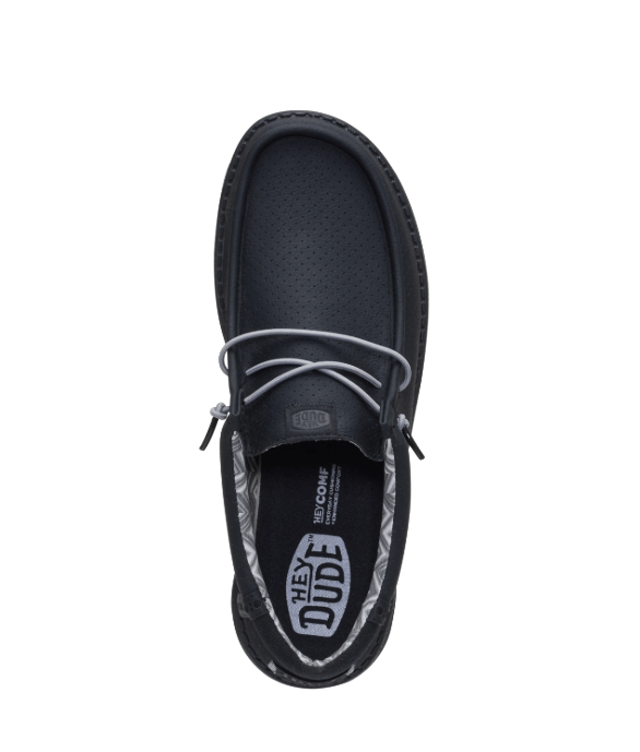 Black shoe with 'HEX DUDE' branding on a white background