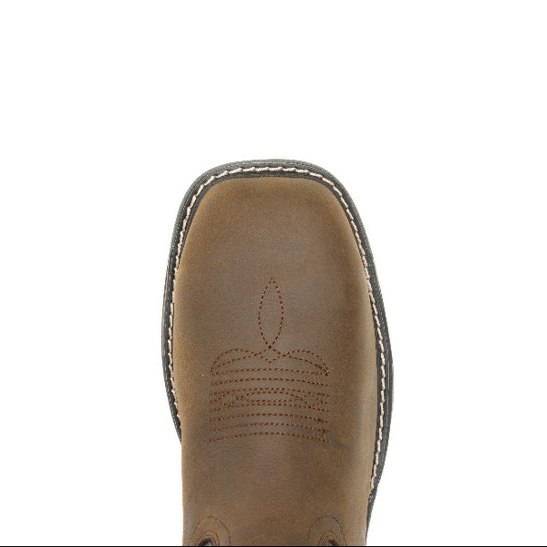 Tan cowboy boot sole on a white background