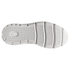 White shoe sole with tread pattern on a white background